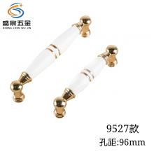 9527款新款金色陶瓷拉手欧式简约橱柜衣柜门把手实心圆形抽屉家具拉手